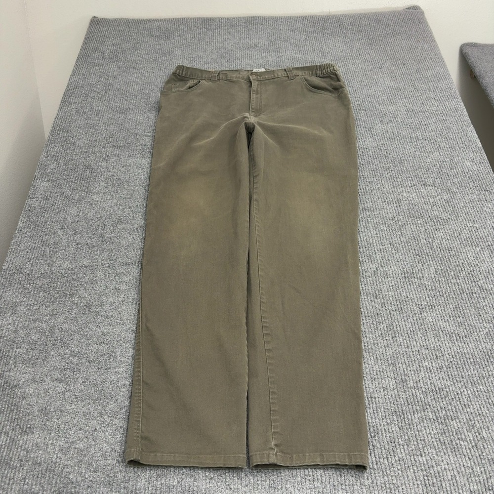 Liberty Blues Pants Mens 44 Green Cotton Spandex Side Elastic Casual Workwear